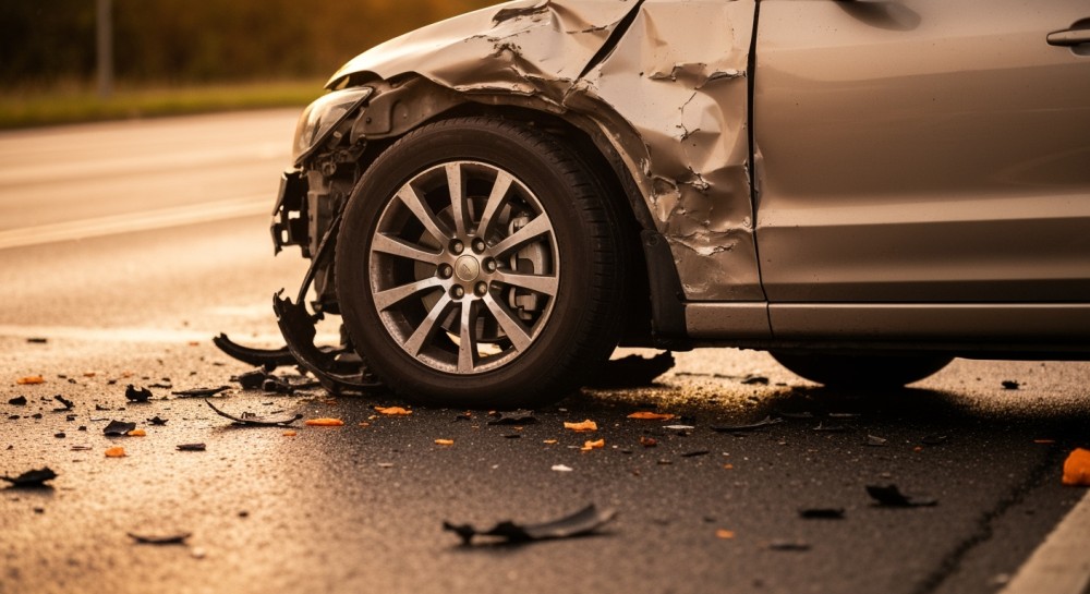 Groźne zderzenie w Jazgarzewszczyźnie: Mercedes uderzył w Volkswagena przed przejściem dla pieszych