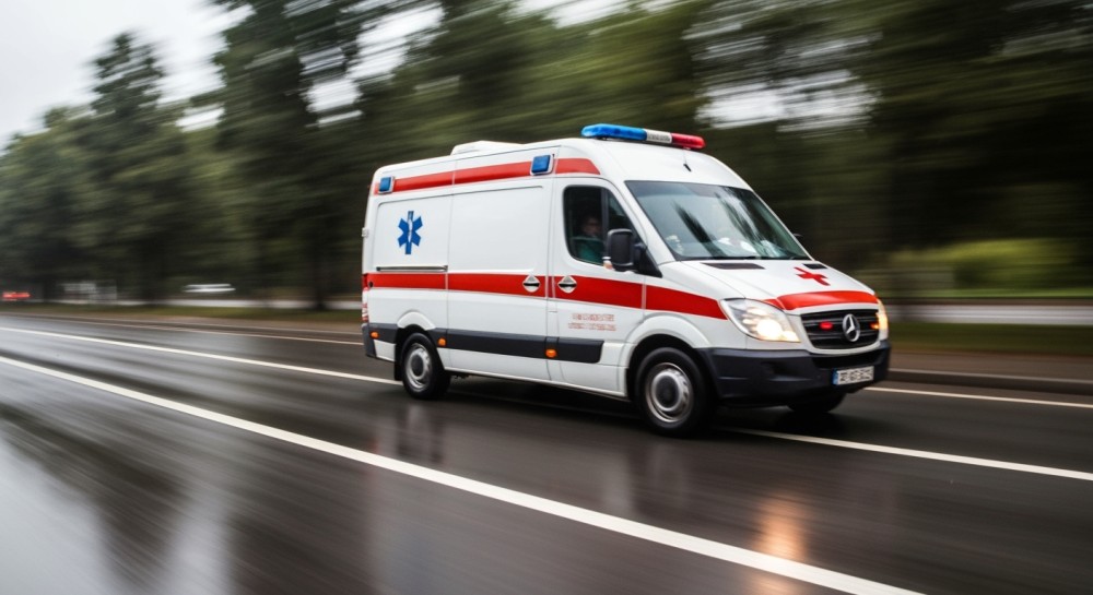 Strażacy z OSP Piaseczno walczą z upałem, zraszając ulice miasta