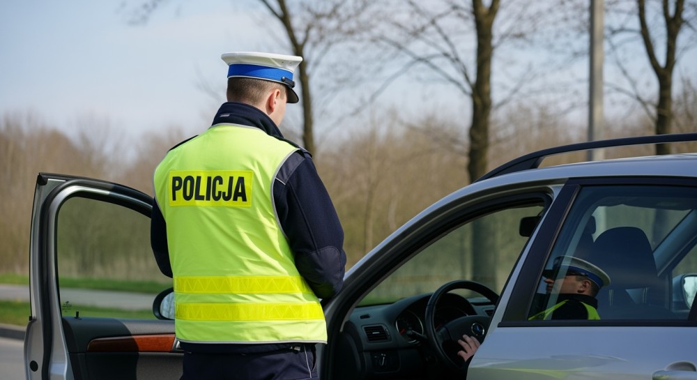 Kierowca BYD ukarany mandatem za nieostrożną zmianę pasa ruchu