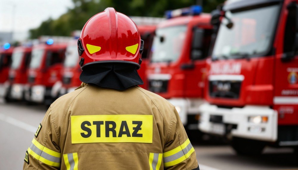 Historyczne plakaty straży pożarnej w kawiarni w Konstancinie
