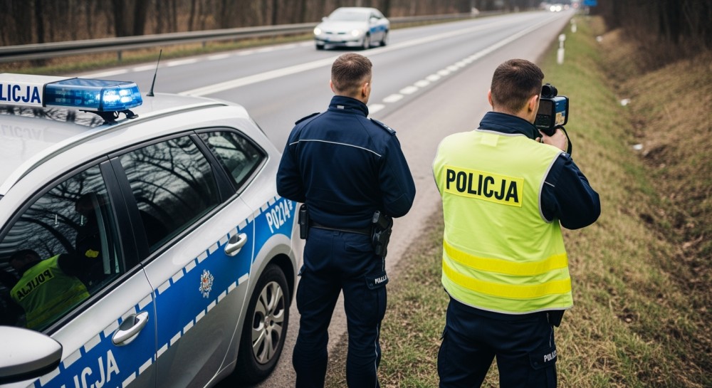 Bezpieczeństwo na drogach: Policja w Prażmowie kontroluje prędkość kierowców!
