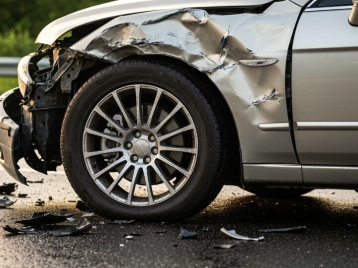 Kierowca Mercedesa zderza się z unieruchomionym Oplem na DK50