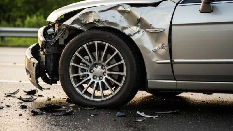 Kierowca Mercedesa zderza się z unieruchomionym Oplem na DK50